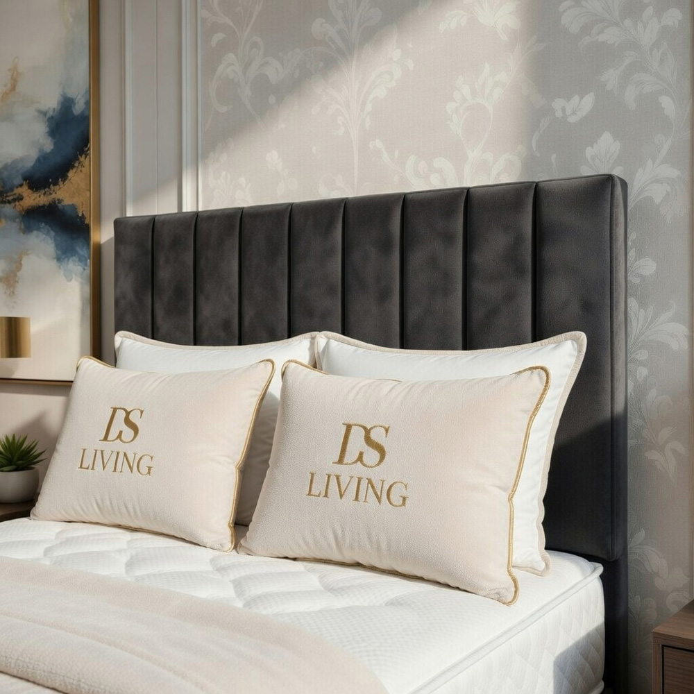 DS Living Aria Super King Size Grey Plush Ottoman Bed Image 3
