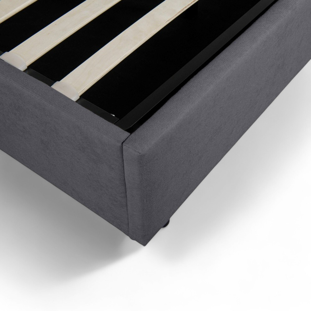 OAT Home Delamere Double Charcoal Grey Ottoman Bed Image 6