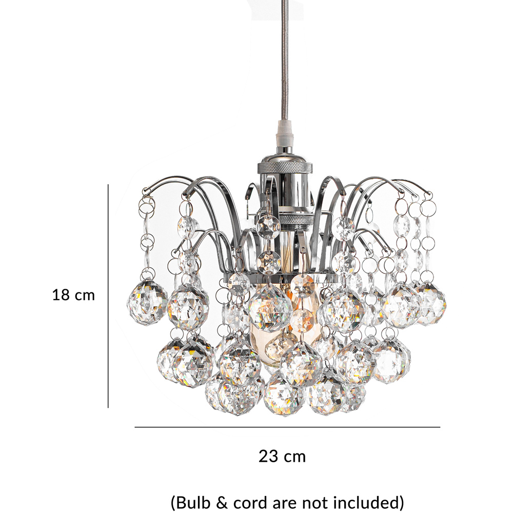 Innoteck Chrome Faceted Oriel Pendant Light Shade Image 5