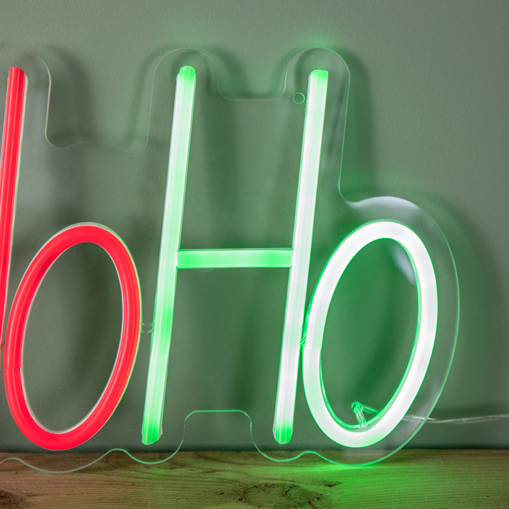 Samuel Alexander Red and Green Light Up Neon Ho Ho Ho Christmas Decoration Image 6