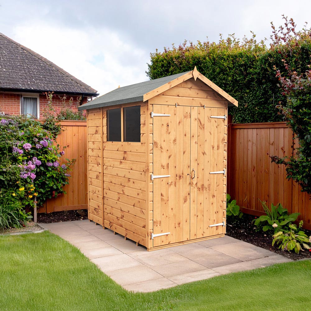 Empire Sheds 4 x 6ft Double Door Tongue and Groove Wooden Apex Garden Shed Image 2