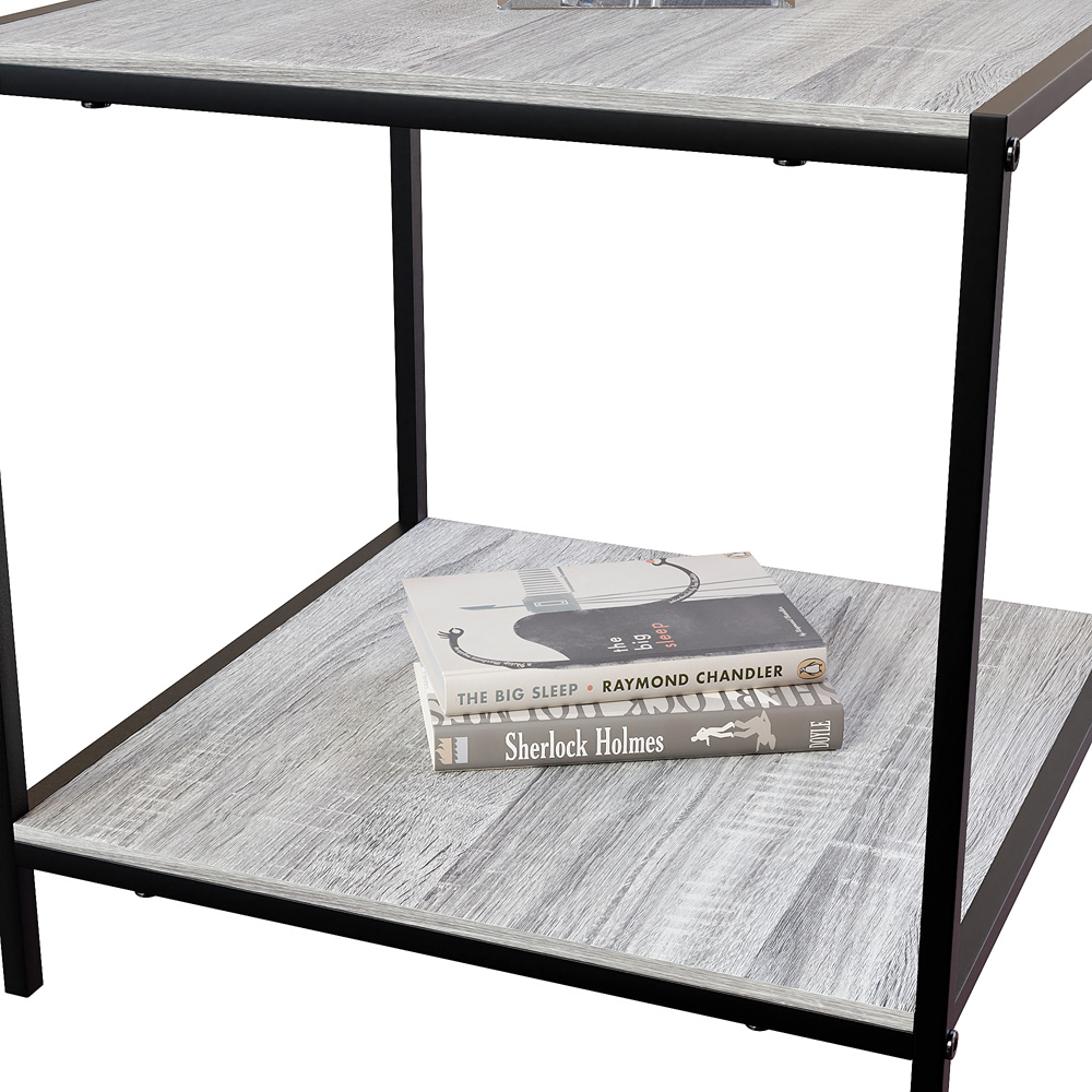 Vida Designs Brooklyn Grey Metal Frame End Table Image 5