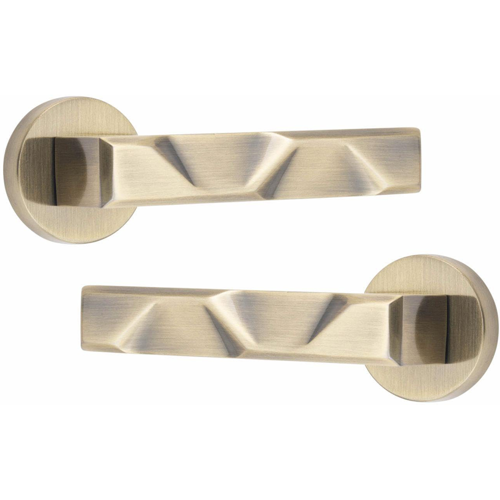 Golden Grace Antique Brass Modern Nova Premium Door Handle Set Image 2