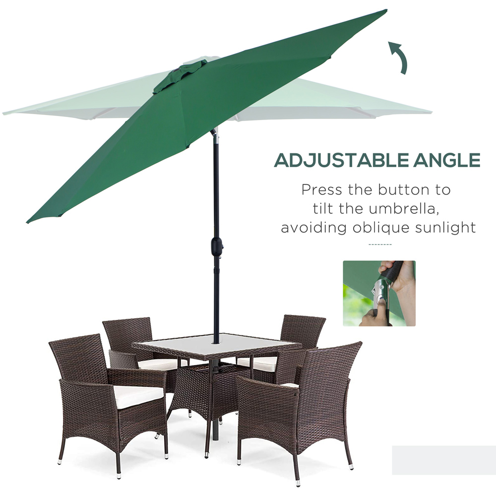 Outsunny Green Crank and Tilt Parasol 3m Image 4