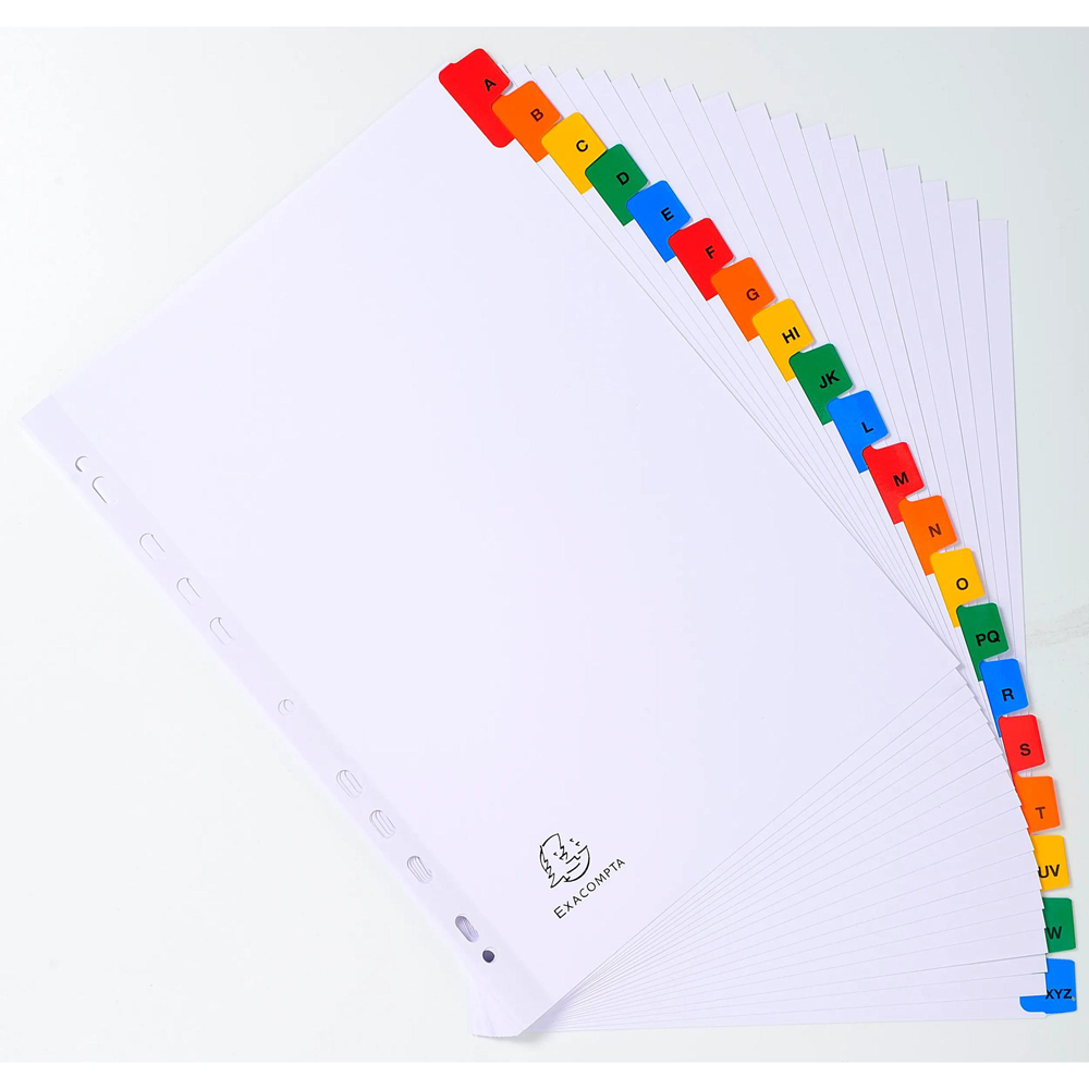 Exacompta A4 White A-Z Divider with Multicolour Tabs 10 Pack Image 3