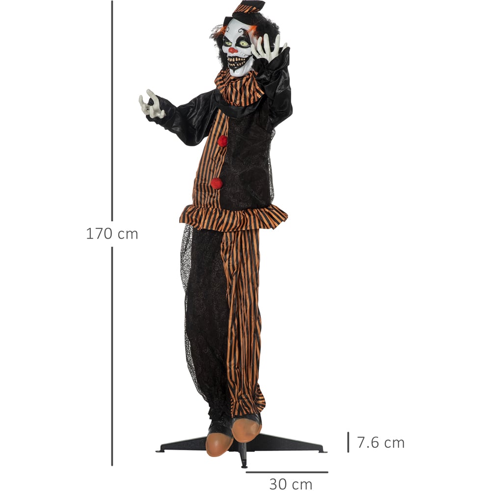 Outsunny Halloween Animated Circus Clown 5.5ft Image 7
