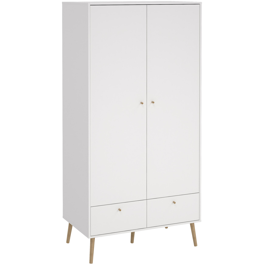 Florence Cumbria 2 Door 2 Drawer White Wardrobe Image 2