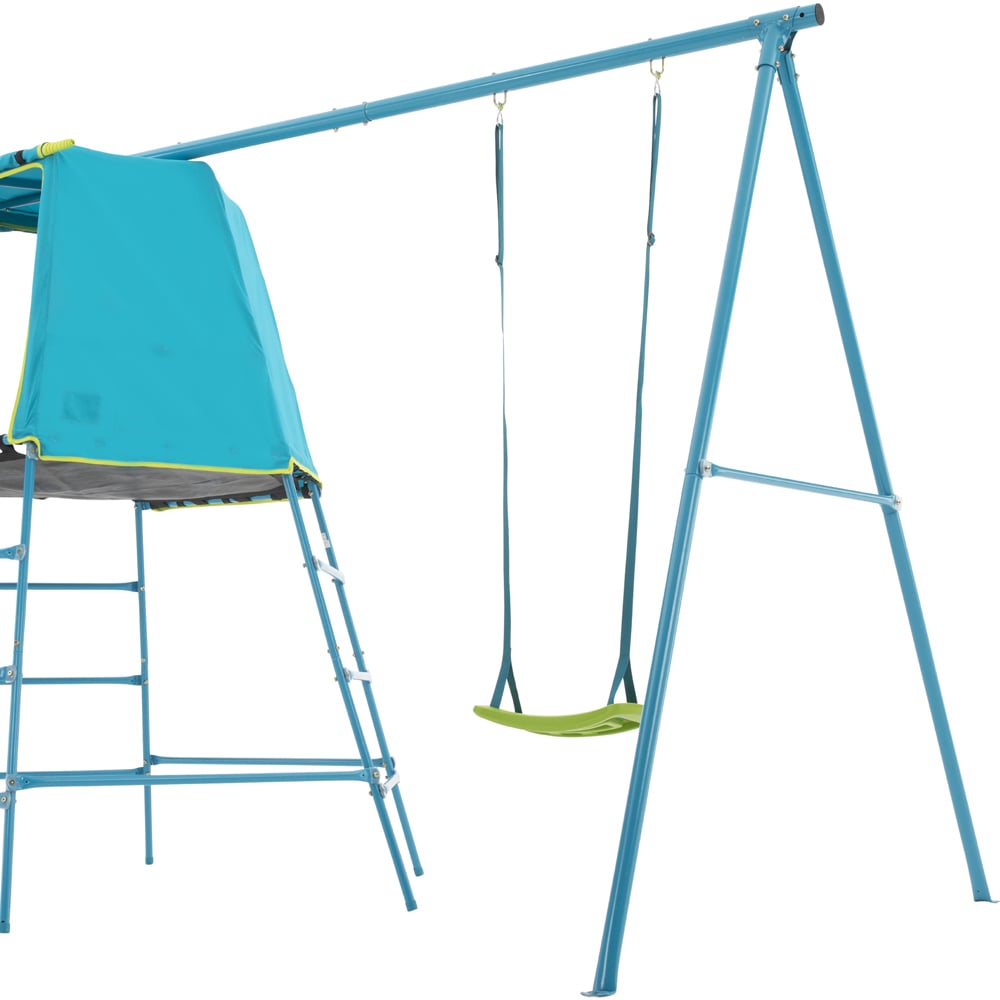 TP Explorer Kids Blue Metal Climbing Frame Set with Swing Image 3