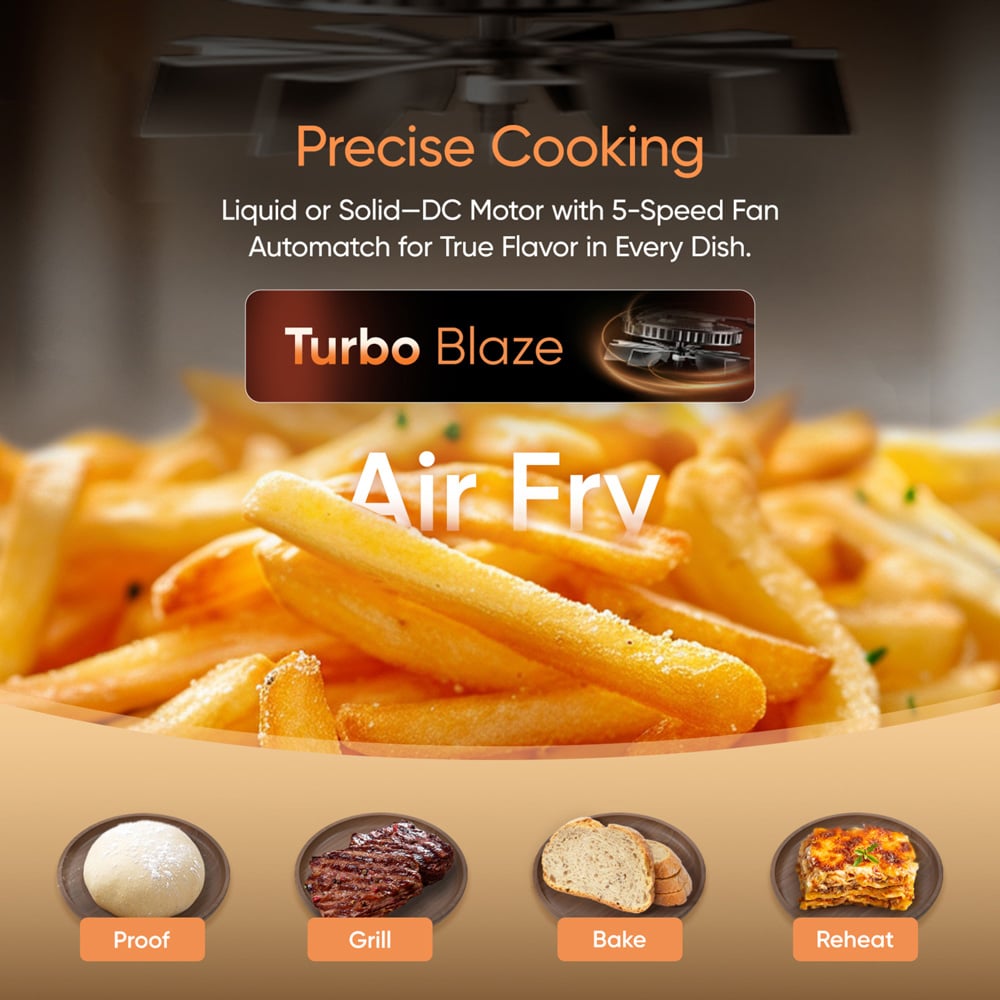 Cosori CAF-DC121-AUKR 6-in-1 Black Turbo Tower 10.8L Air Fryer Image 7