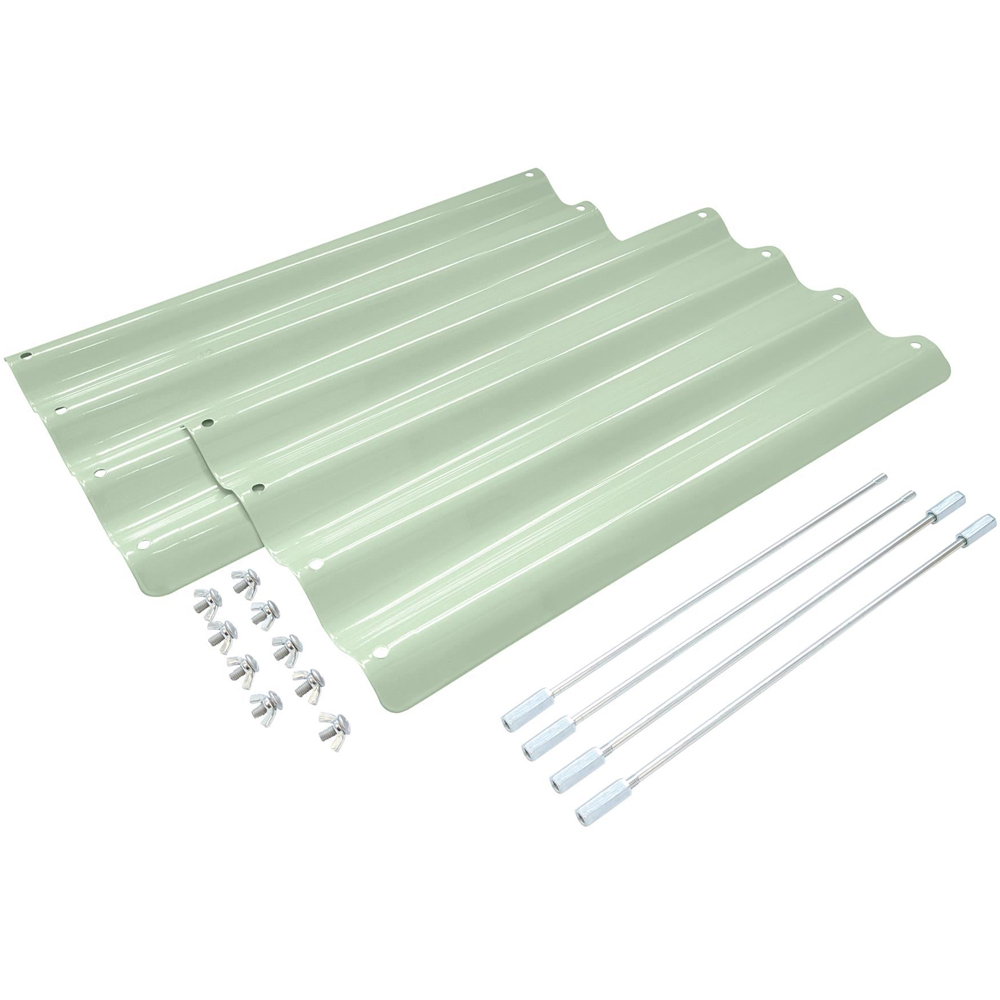 Harbour Housewares Green Galvanised Steel Raised Garden Bed Extension Panel 50cm 2 Pack Image 1