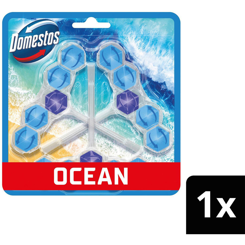 Domestos Power 5 Ocean Toilet Rim Block Trio Pack 50g 10 Pack Image 3