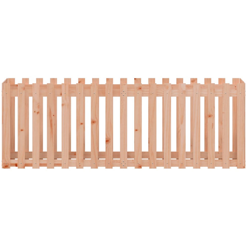 vidaXL Natural Solid Wood Douglas Fence Design Garden Planter 200 x 50 x 70cm Image 4