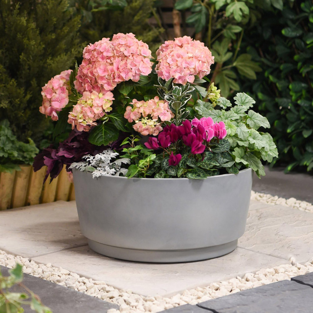 Garden Gear Concrete Caesar Bowl Planter 46 and 34.5cm 2 Pack Image 2