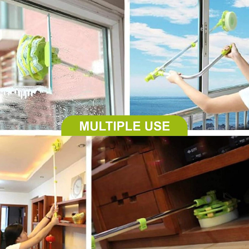 ATEK High-Reach Telescopic Window Cleaner with U-Shaped Brush Head Image 7
