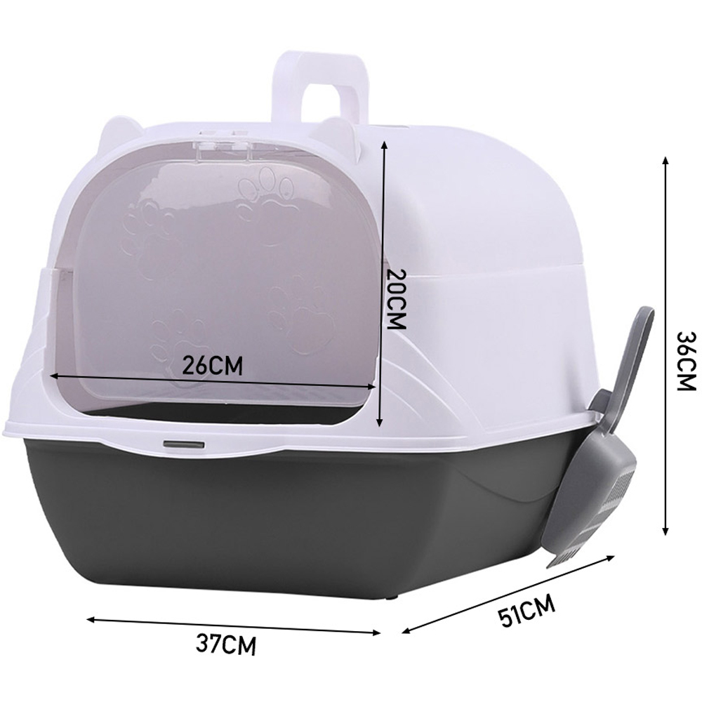 H&O Direct Black Enclosed Cat Litter Box with Scoop 36 x 37 x 51cm Image 6