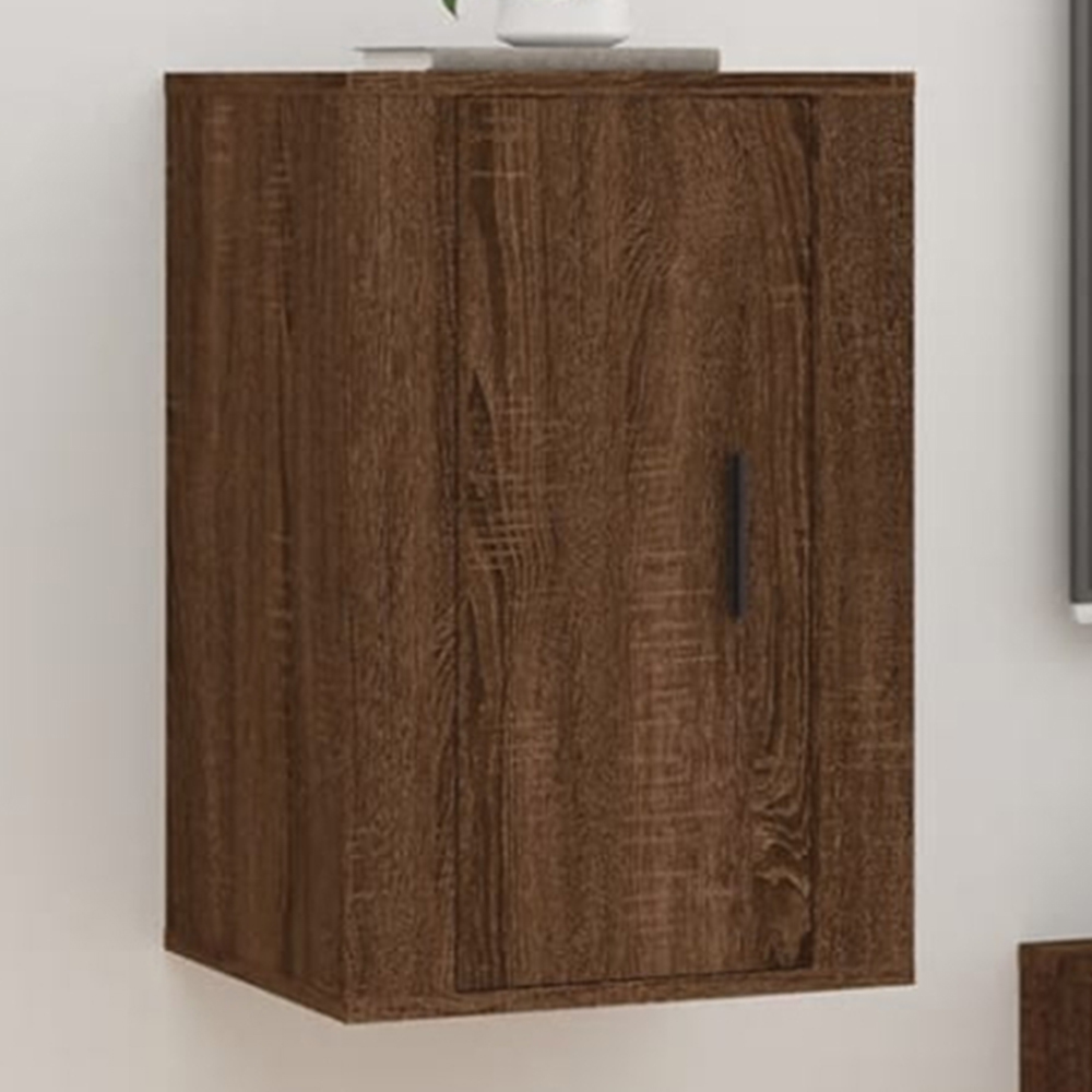 vidaXL Single Door Brown Oak Wall Mounted TV Cabinet Set of 2 Image 1