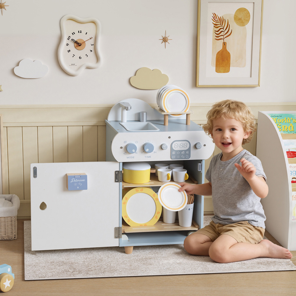 Tommy Toys AIYAPLAY Kids 32 Piece Kitchen Playset with Dishwasher Sink Image 2