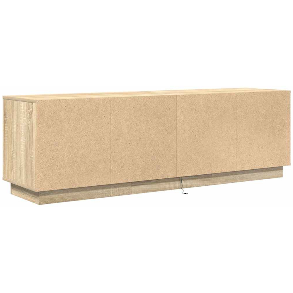 vidaXL 4 Door 2 Drawer Sonoma Oak TV Wooden Cabinet with LED Image 9