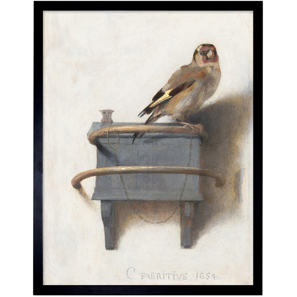 Artery8 Fabritius The Goldfinch Framed Wall Art Print 30 x 41cm Image 1