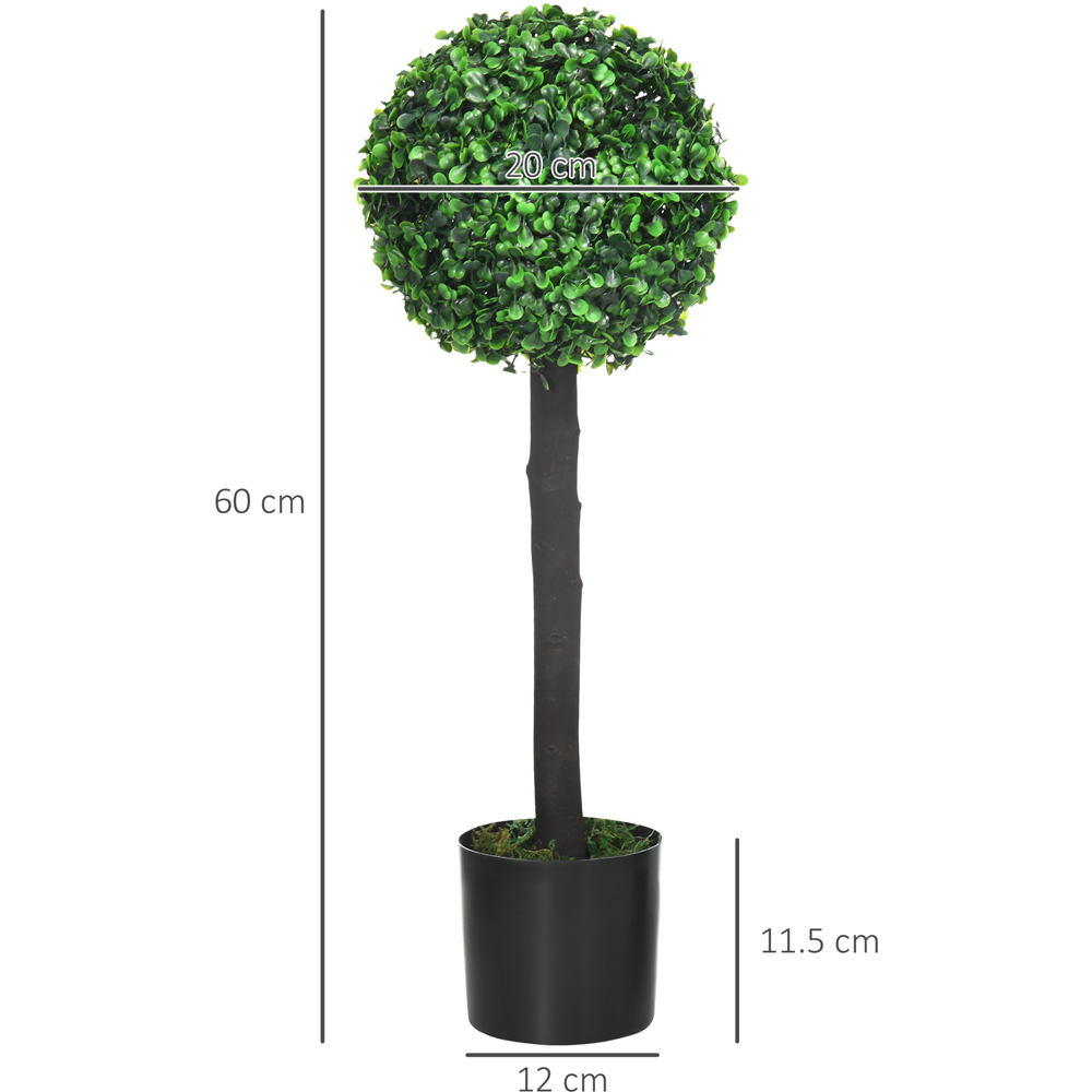 Portland Boxwood Ball Tree Artificial Plant In Pot 2ft 2 Pack Image 4