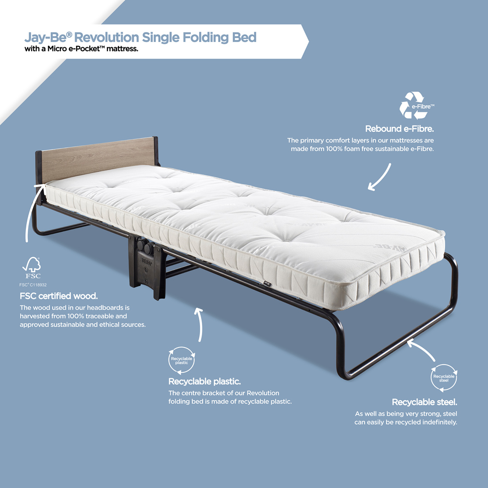 Jay-Be Single Revolution Folding Bed with Micro e-Pocket Sprung Mattress Image 9
