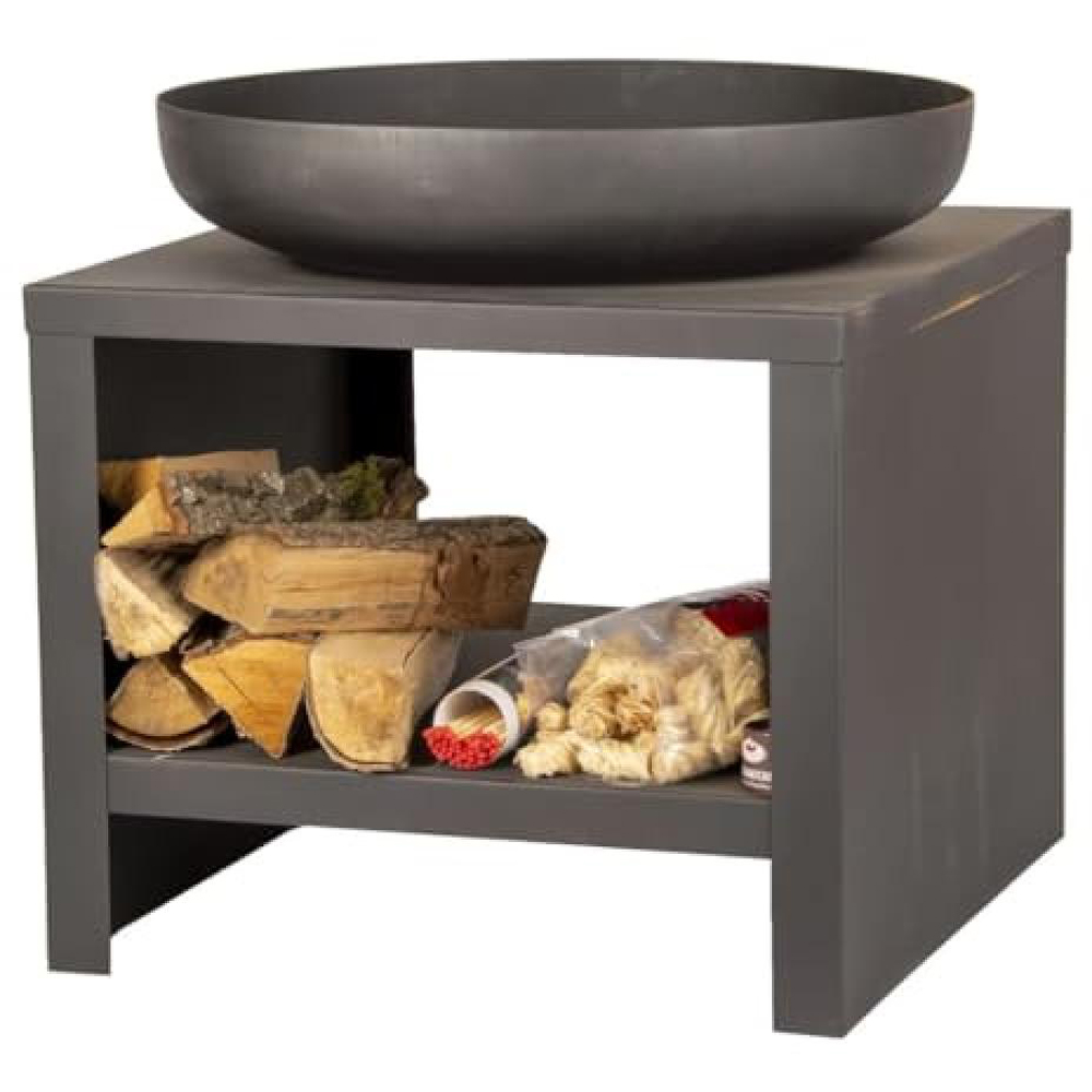 Fallen Fruits Black Fire Bowl with Wood Storage 60cm Image 3