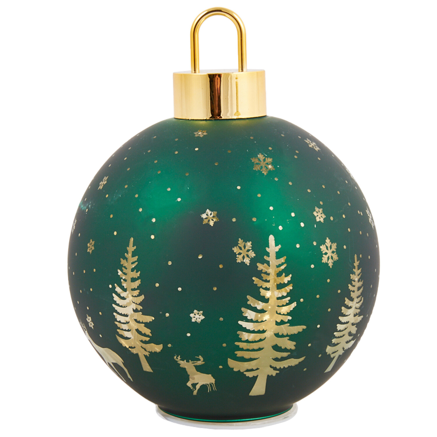 Christmas Scene LED Bauble - Gold or Green Image 1