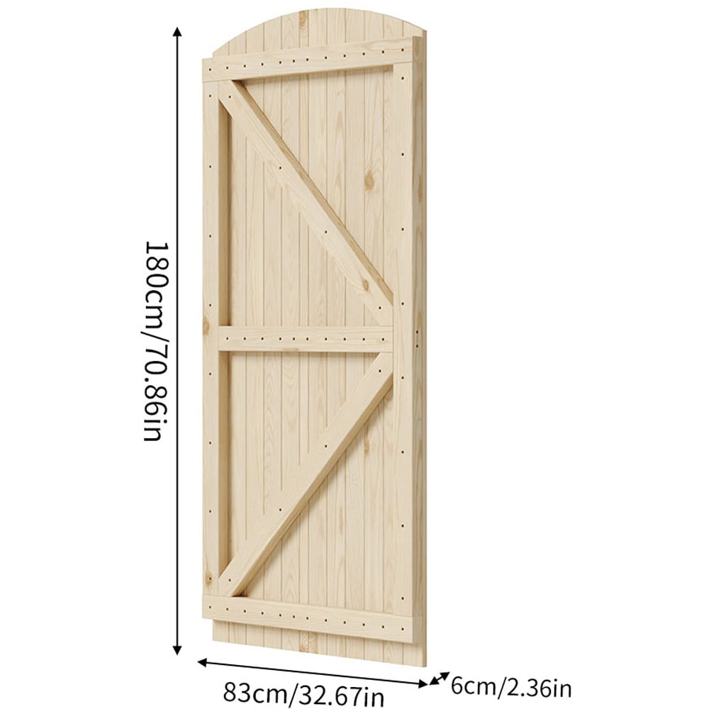 Living and Home Wooden Arch Top Garden Gate with Latch 2.7 x 5.9ft Image 8