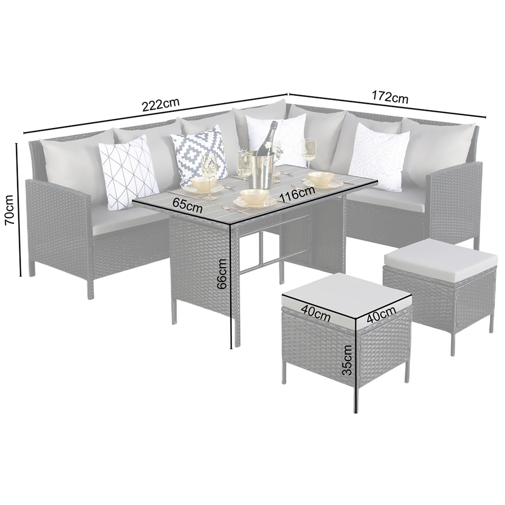 Home Garden Direct Thalia 8 Seater Black Rattan Corner Sofa Set with Polywood Table Image 9
