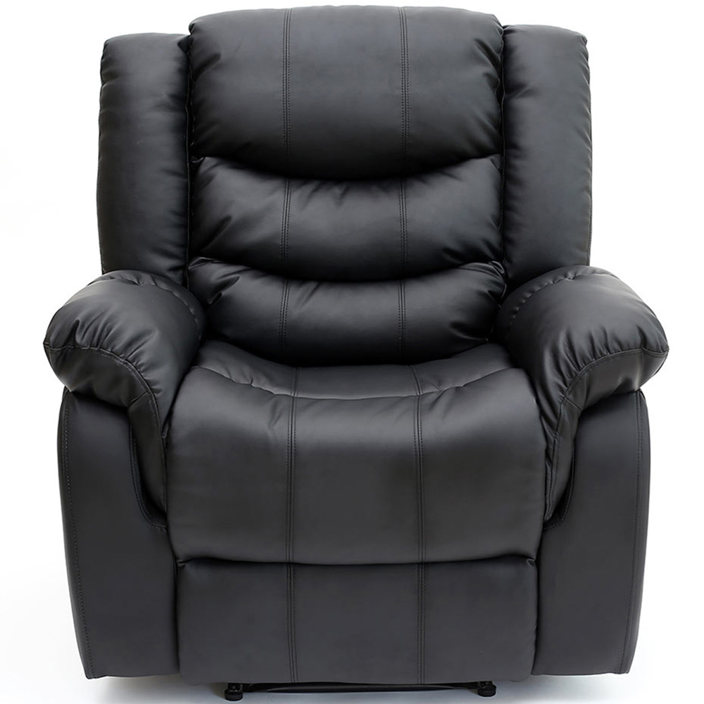 Furniture Online Seattle Black Bonded Leather Manual Recliner Chair Image 6
