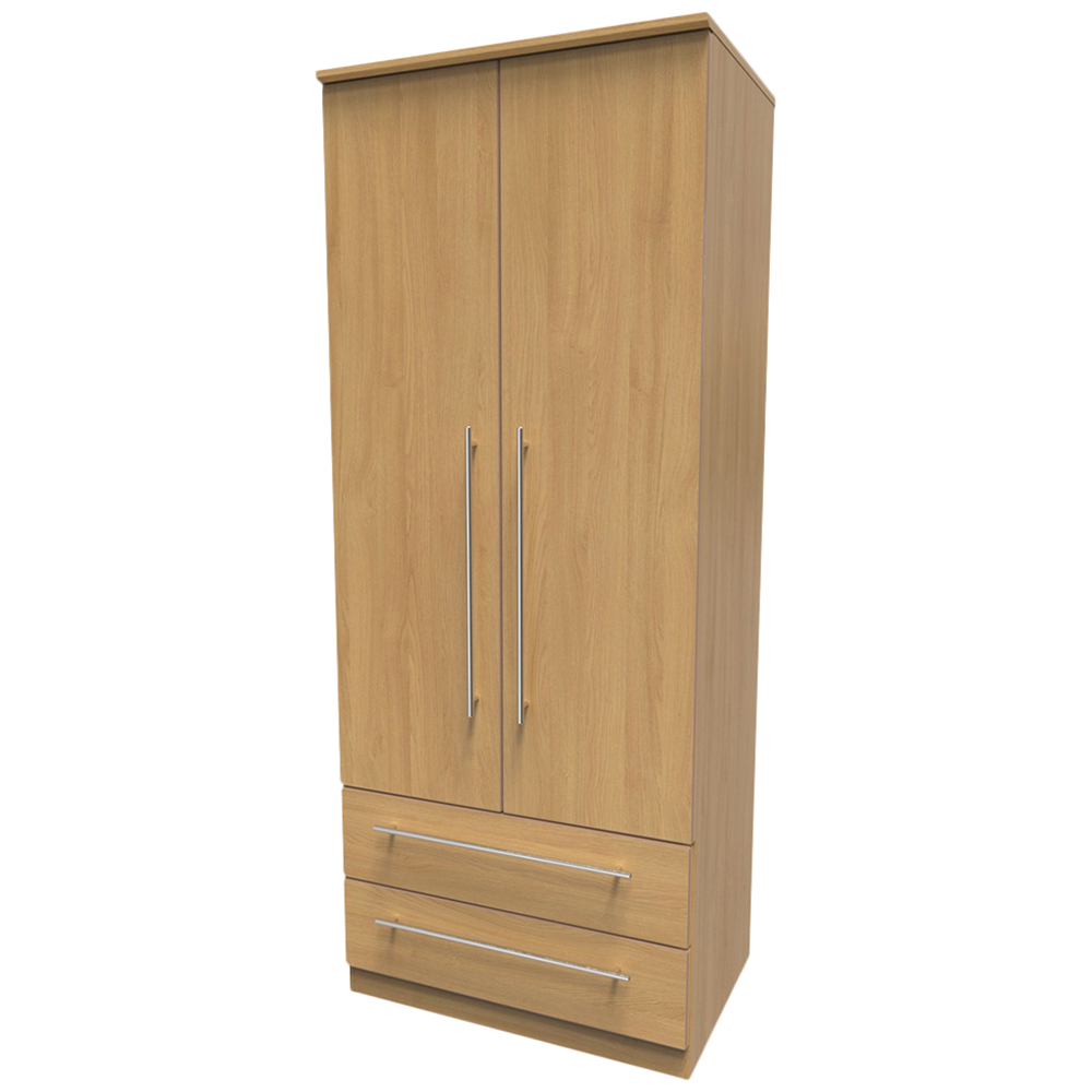 Crowndale Sherwood 2 Door 2 Drawer Oak Double Wardrobe Image 4