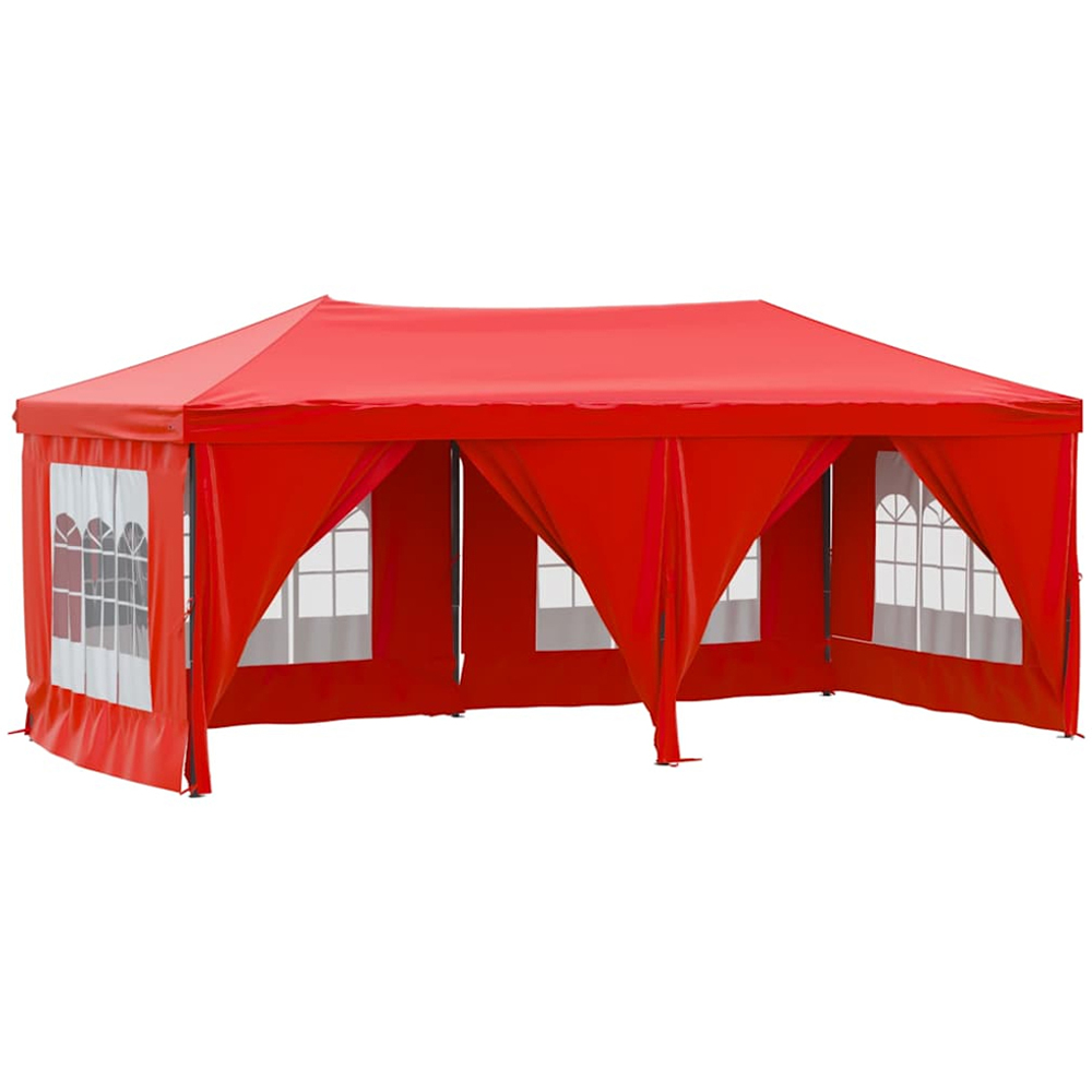 vidaXL 3 x 6m Red Foldable Party Tent with Sidewalls Image 2