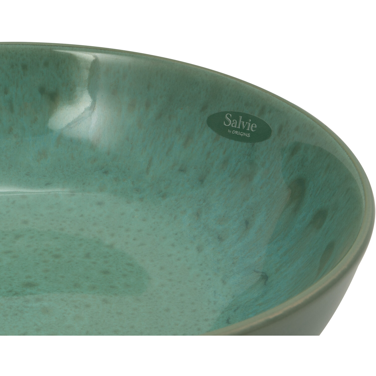 Salvie Reactive Glaze Serving Bowl - Green Image 3
