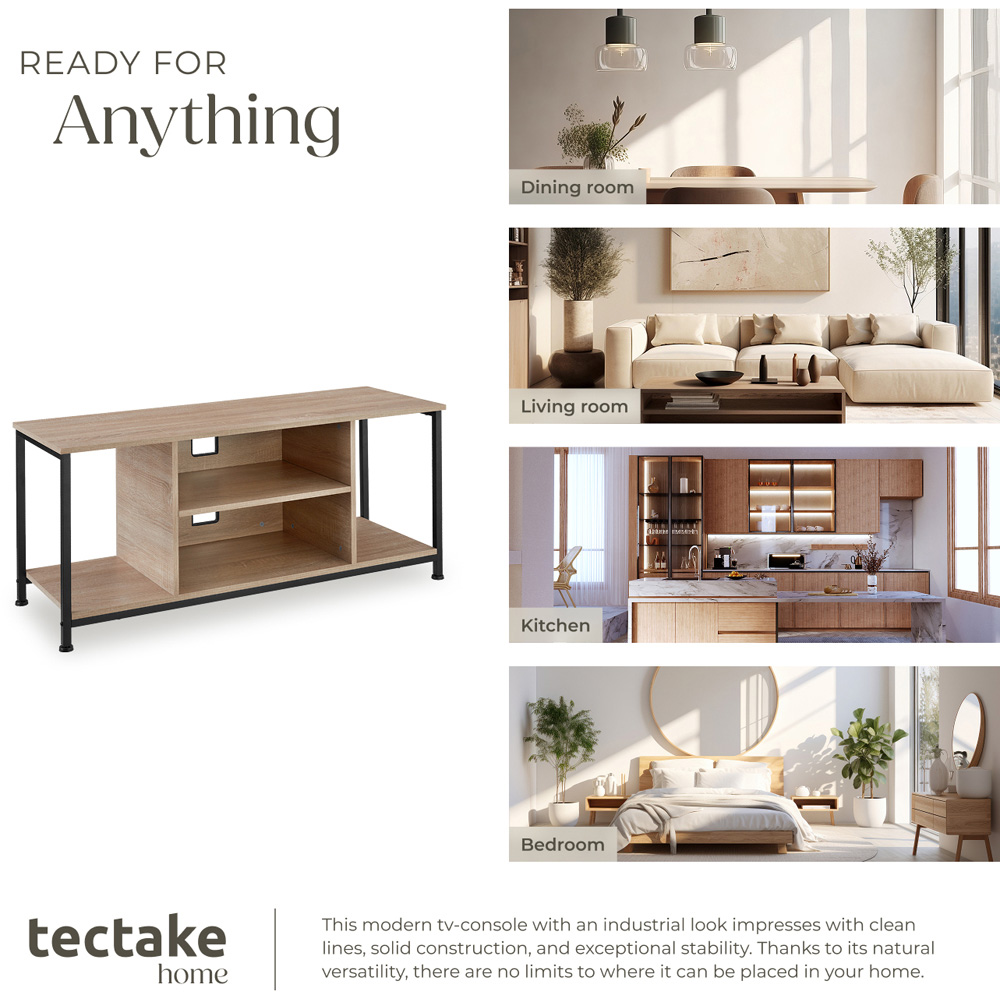 Tectake 4 Shelf Sonoma Oak TV Stand Image 7