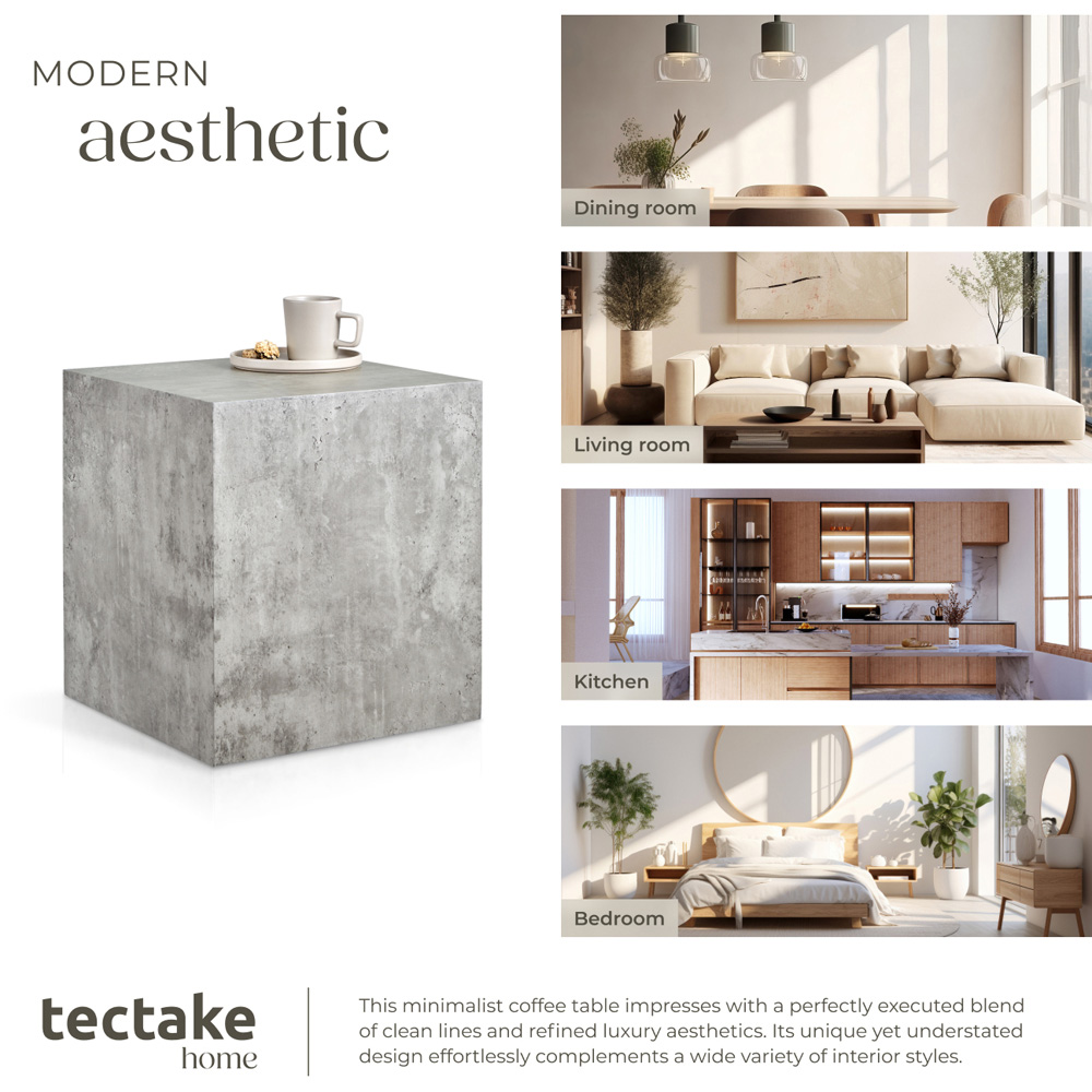 Tectake Lasley Concrete Cube Design Coffee Table Image 6