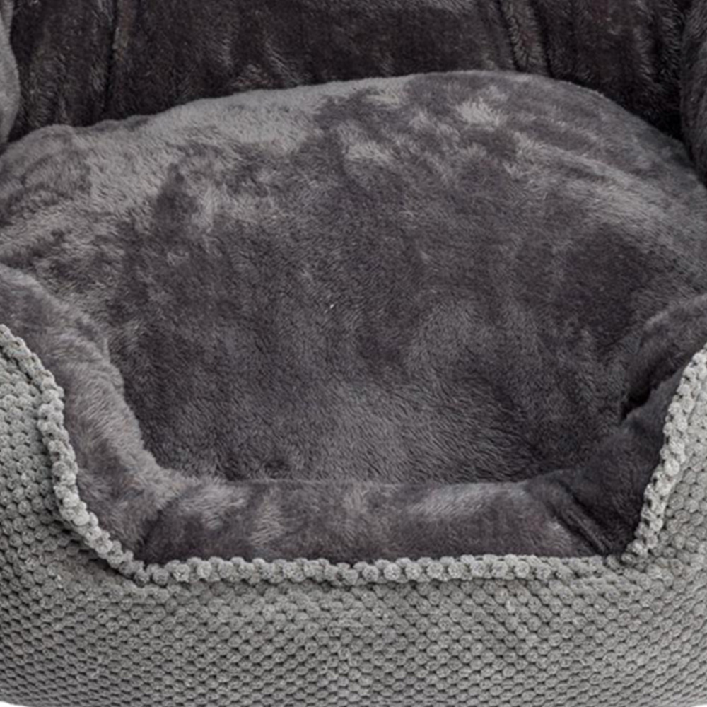 House of Paws Extra Large Grey Cord and Plush Rectangle Dog Bed Image 2