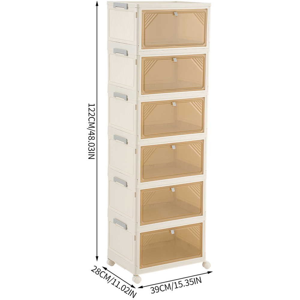 Living and Home 6 Tier Plastic Hallway Shoe Cabinet Image 8