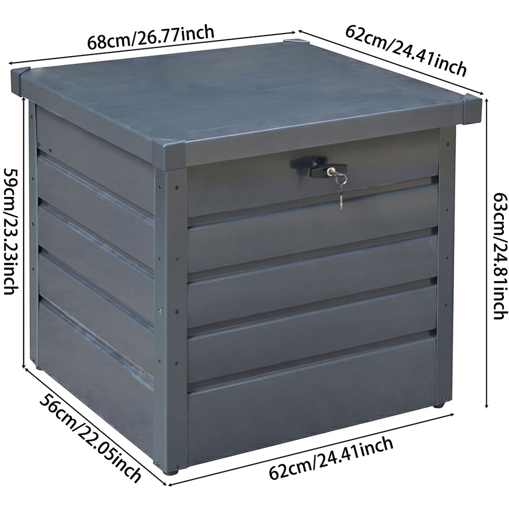 Living and Home 200L Steel Lockable Garden Storage Box Image 9