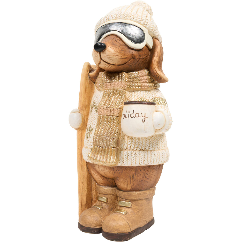 Cosy Skiing Snowdog Decoration Image 4