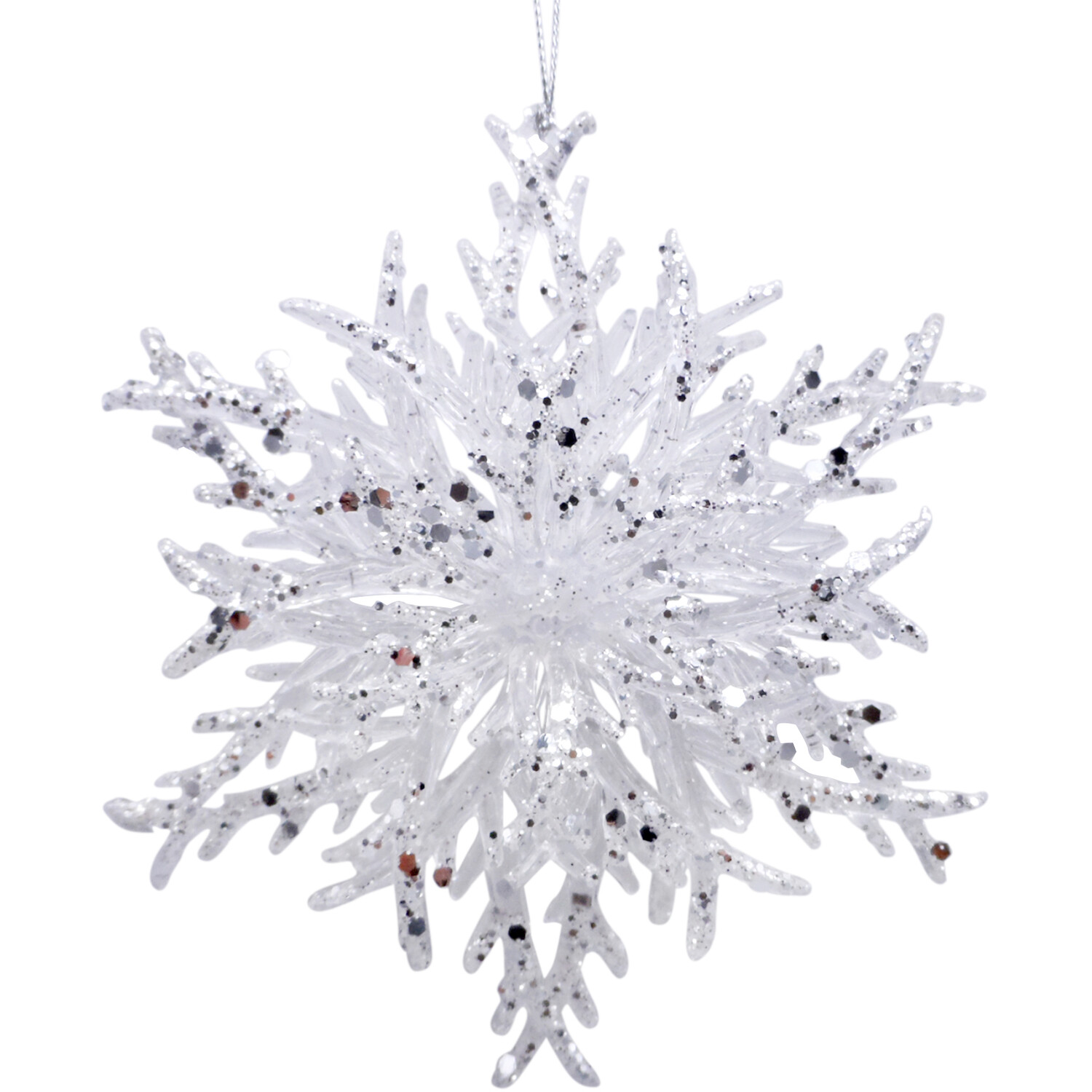 Hanging Sparkly Snowflake - White Image
