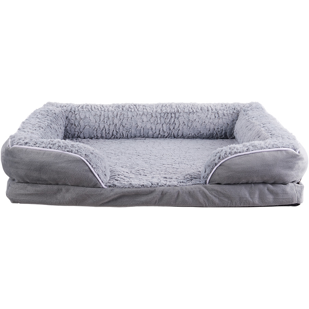 H&O Direct 71 x 58cm Grey Swirl Rose Calming Pet Bed Image 1