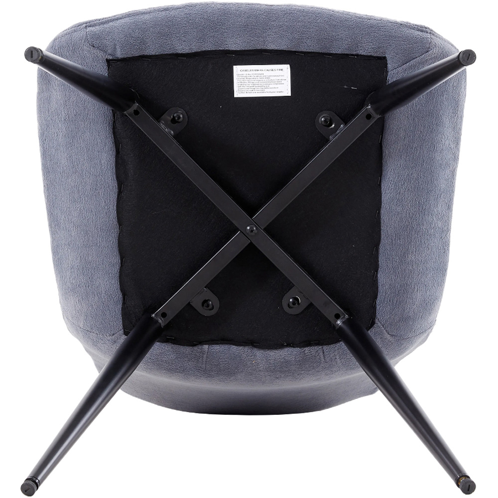 Living and Home Grey Teddy Fleece Dining Chair Image 5
