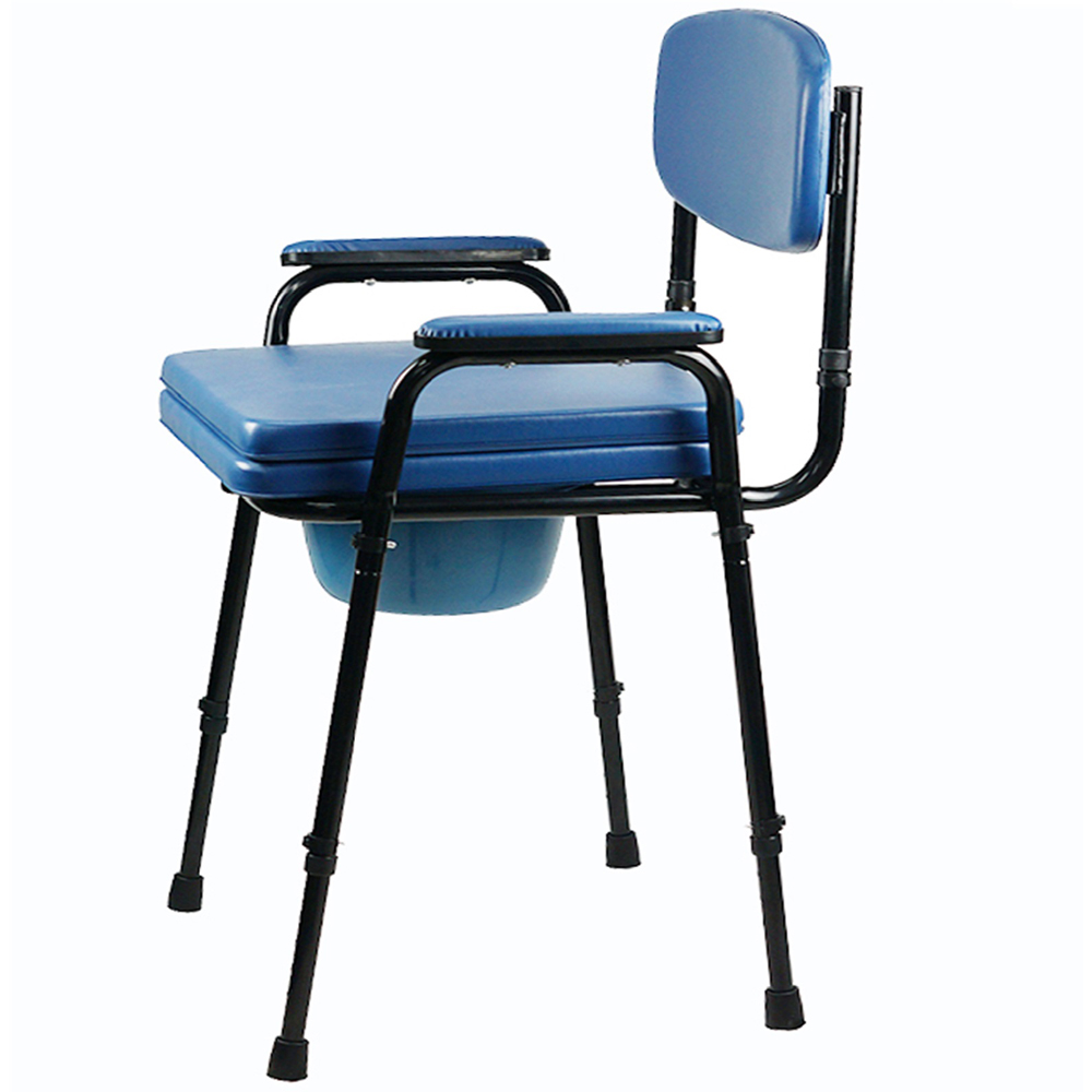 Gr8 Home Height Adjustable Padded Steel Commode Toilet Chair and Pan Image 4