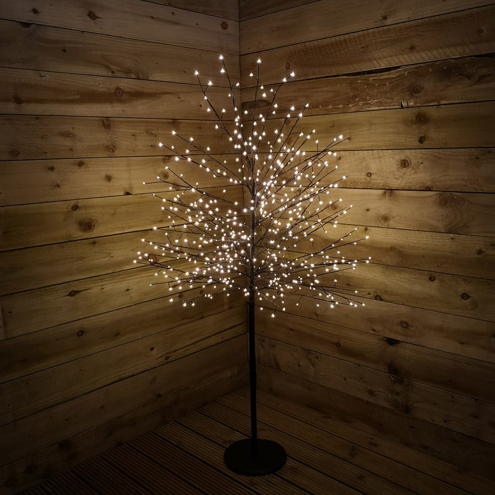 Samuel Alexander Warm White LED Pre Lit Black Micro Dot Blossom Artificial Christmas Tree 5ft Image 5
