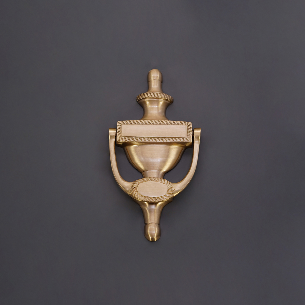 Spira Brass Satin Brass Georgian Door Knocker Image 2