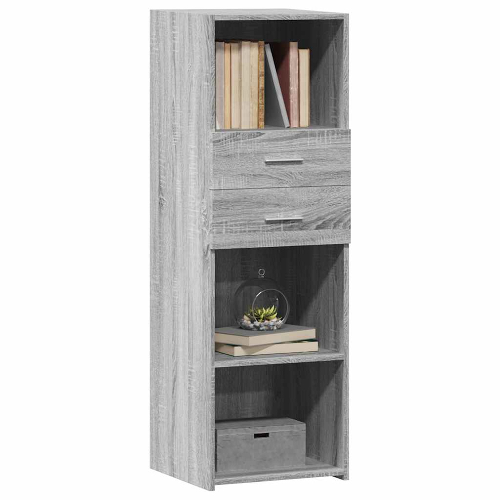 vidaXL 2 Drawer 3 Shelf Grey Sonoma Highboard Image 3