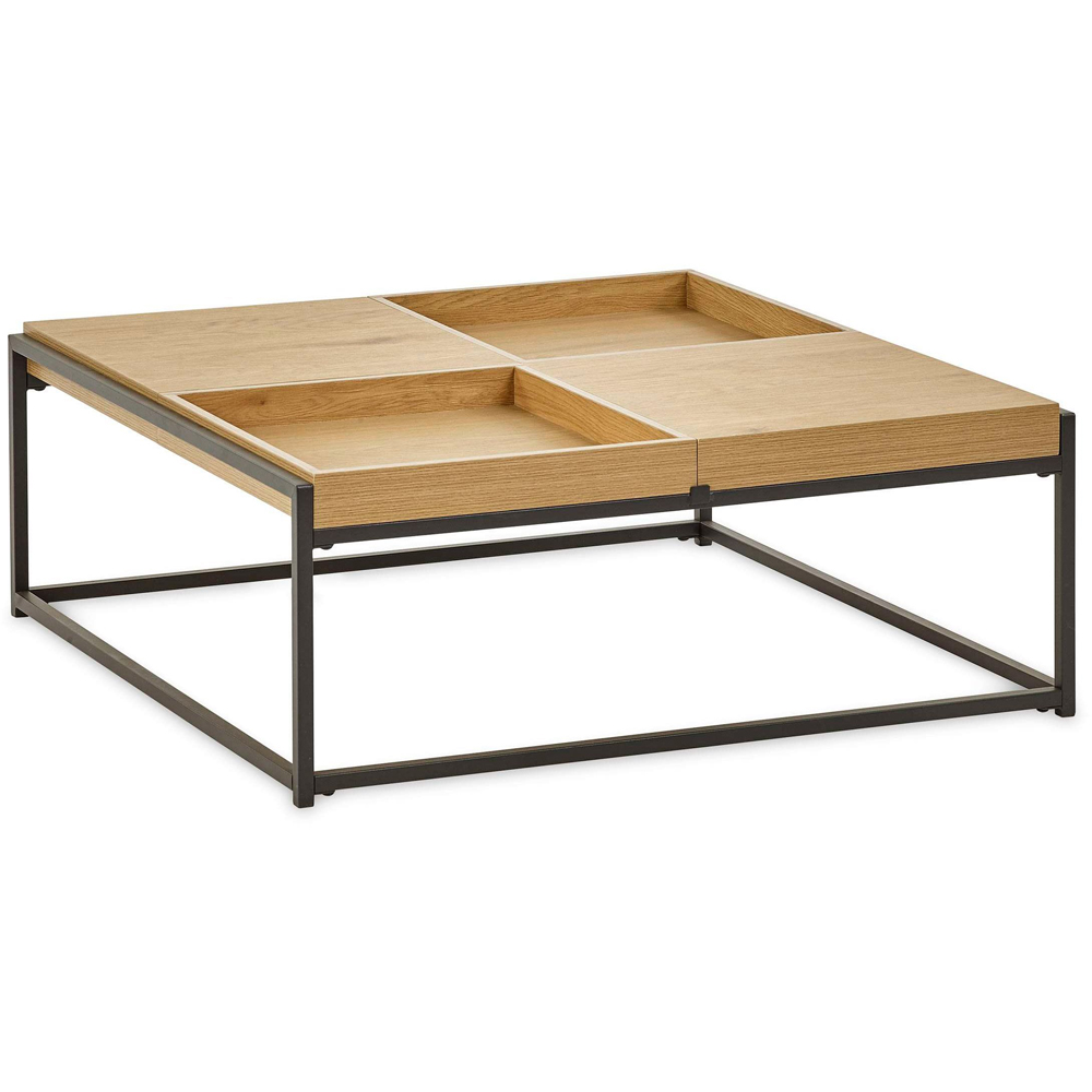 Julian Bowen Ezra Warm Light Oak Effect Square Tray Coffee Table Image 3