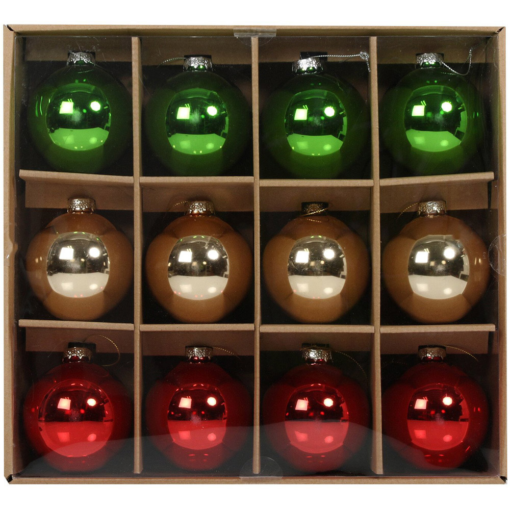Pack of 12 Traditional Glass Baubles Image