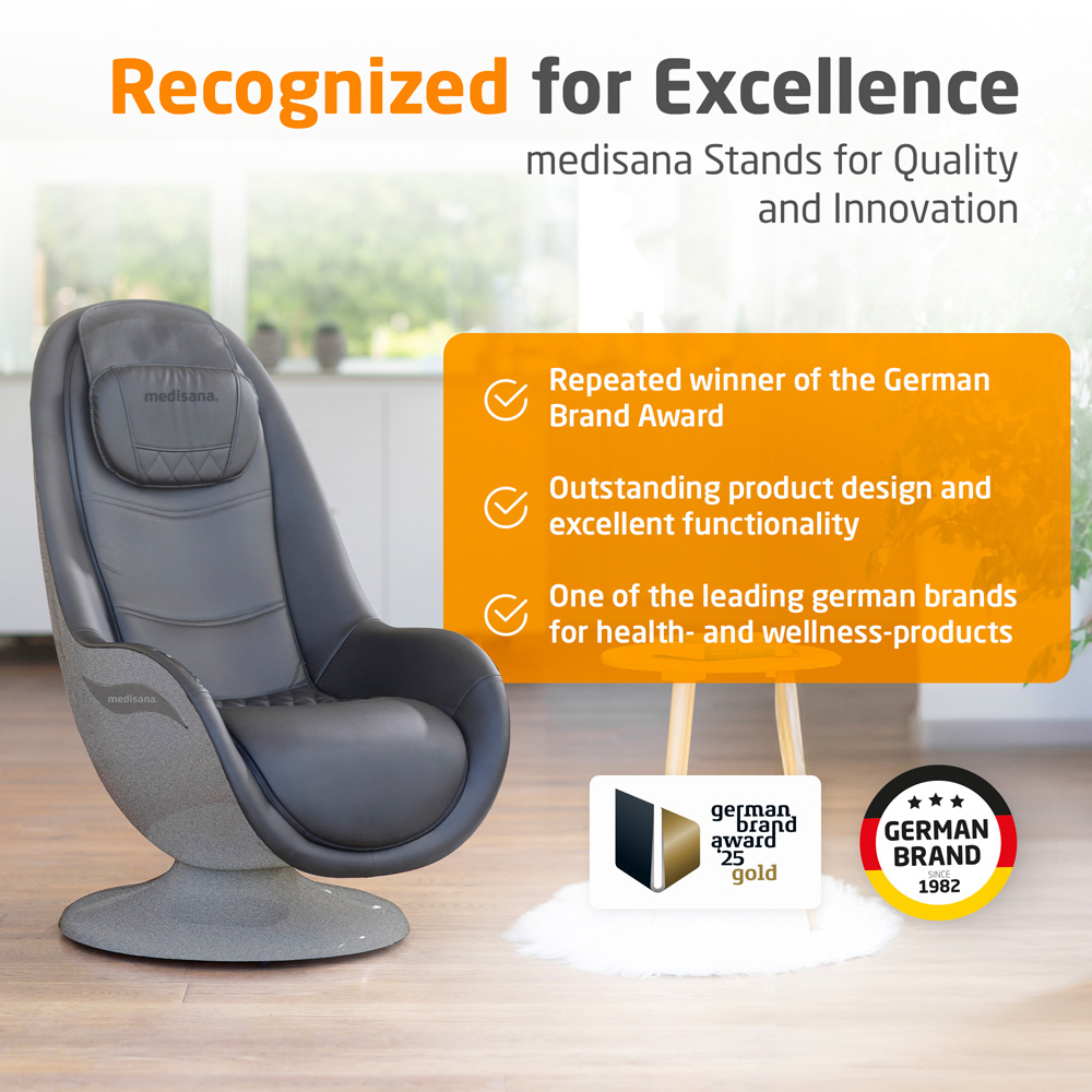Medisana RS 670 Dark Grey Massage Lounge Chair with Footstool Image 9
