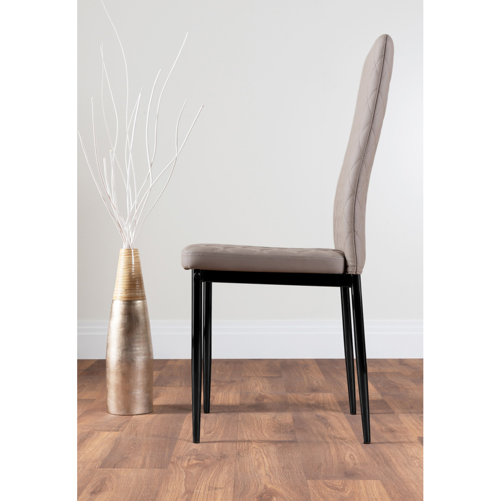 Furniturebox Valera Set of 4 Cappuccino and Black Faux Leather Dining Chair Image 3